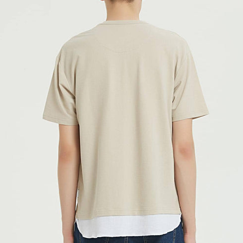 Boysnextdoor 杏色假兩件口袋T-shirt
